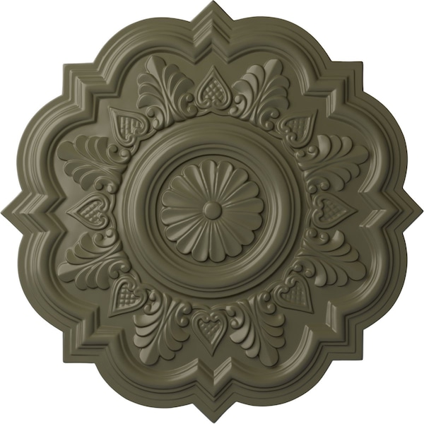 Ekena Millwork Deria Ceiling Medallion (Fits Canopies up to 6"), Hand-Painted Painted Turtle, 20 1/4"OD x 1 1/2"P CM20DRPTF - main